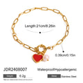 Heart Pearl Chain Bracelet — Stainless Steel · PS032