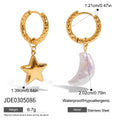 Pearl Moon Star Earrings — Stainless Steel · PS334