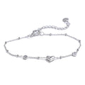 Cubic zirconia heart chain necklace in gold-plated stainless steel with cubic zirconia.