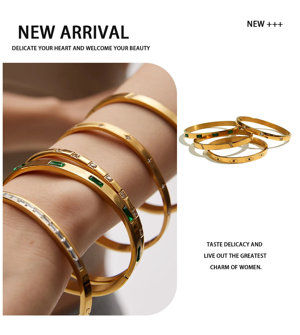 Zircon Crystal Bracelet — 316L Stainless Steel · PS462