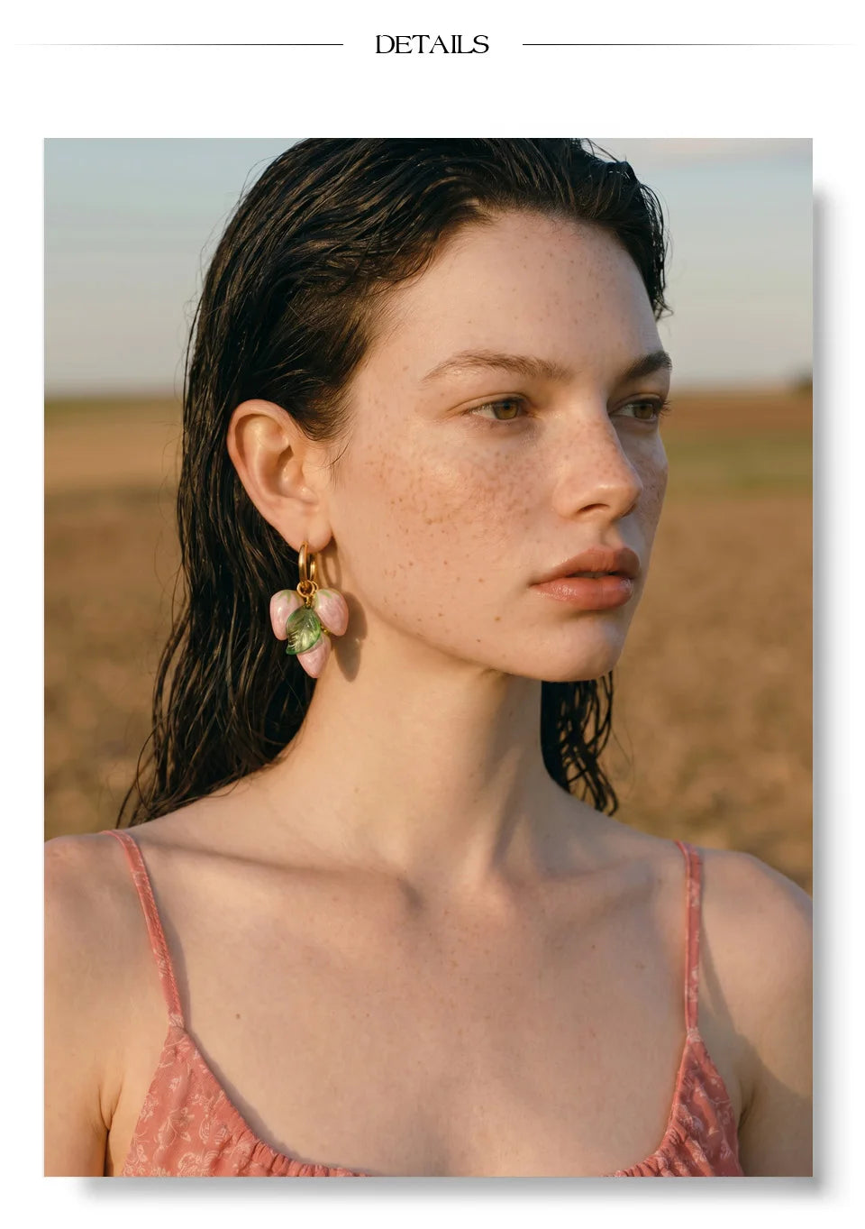 White geometric earrings in gold-plated stainless steel.
