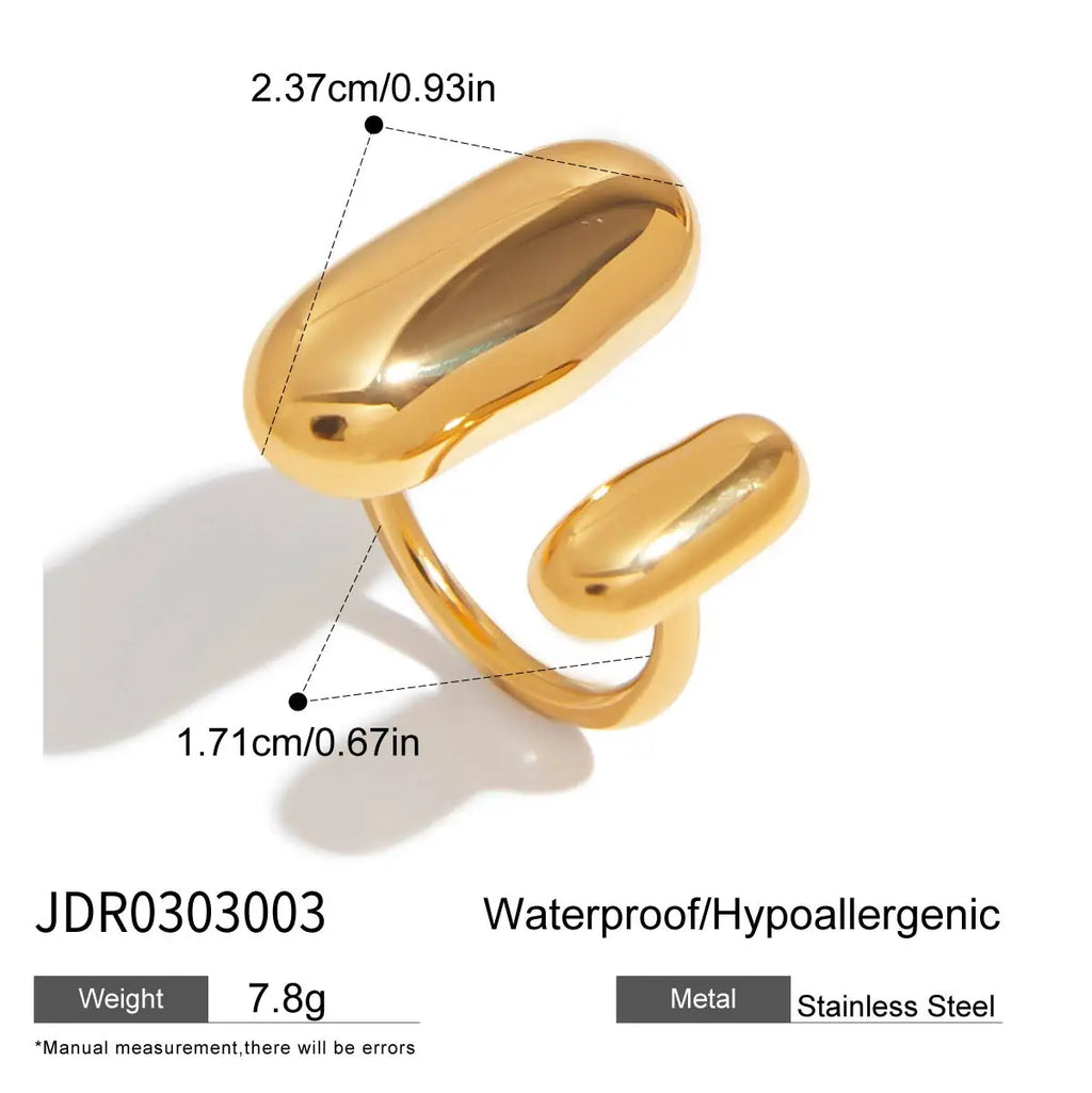 Two-Tone Elliptical Ring — Stainless Steel · PS356