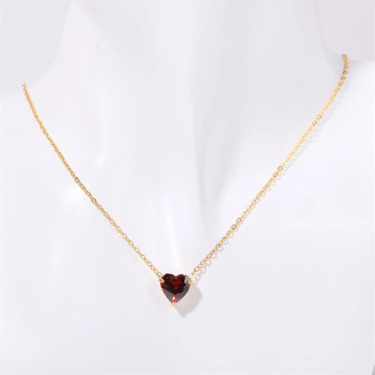 Stainless Steel Twelve Birthday Stone Necklace Love Pendant Necklace Month Stone