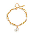 CZ Drop Chain Bracelet Stack — Stainless Steel · PS008
