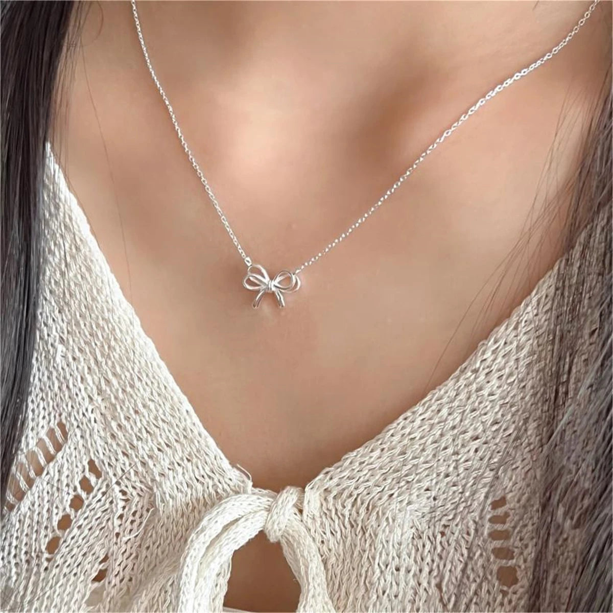 O-shaped sweet women's necklace copper plated gold
