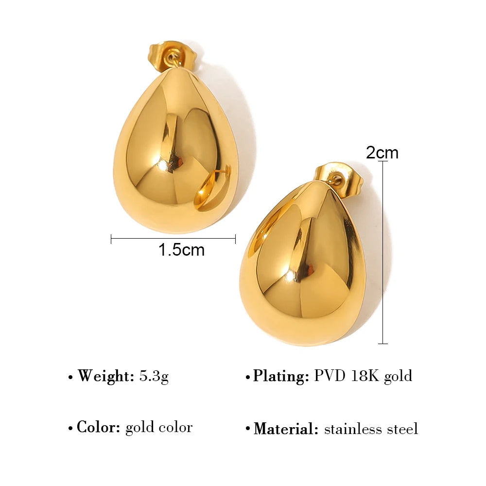 Drop Earrings Glossy — 316L Stainless Steel · PS448
