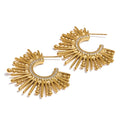 Cubic Zirconia Geometric Earrings — Gold-Plated Stainless Steel with Cubic Zirconia · PS1178