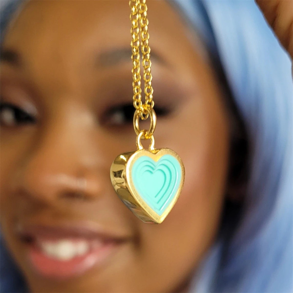 Love Star Stainless Steel Geometric Necklace Vacuum Gold Plated 18k Color Preserving