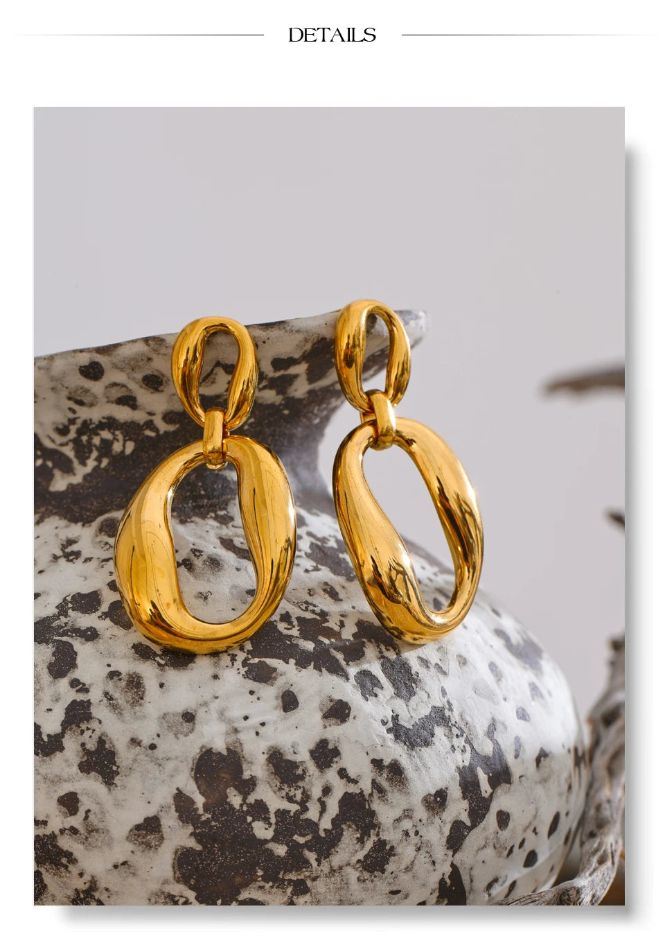 Geometric Earrings — 18K Gold-Plated Stainless Steel · PS1738