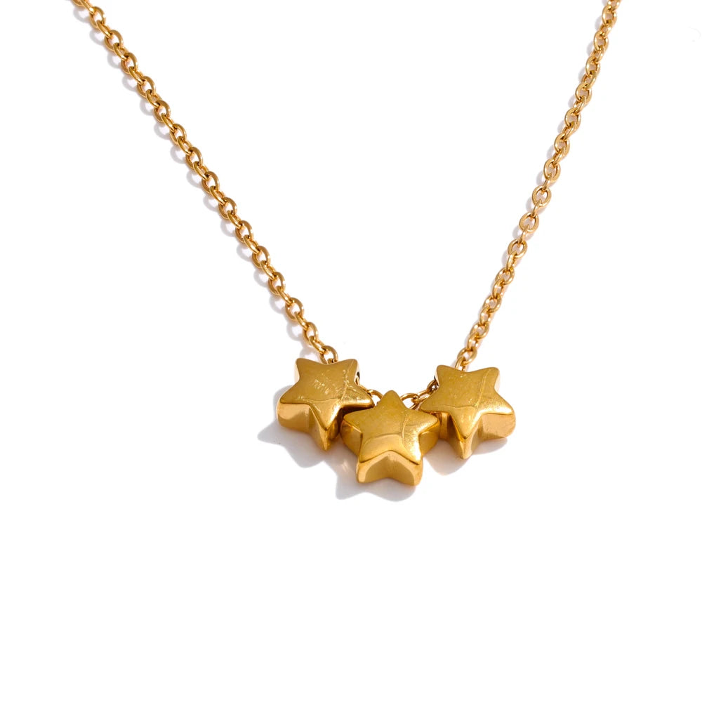 Star necklace in gold-plated stainless steel.