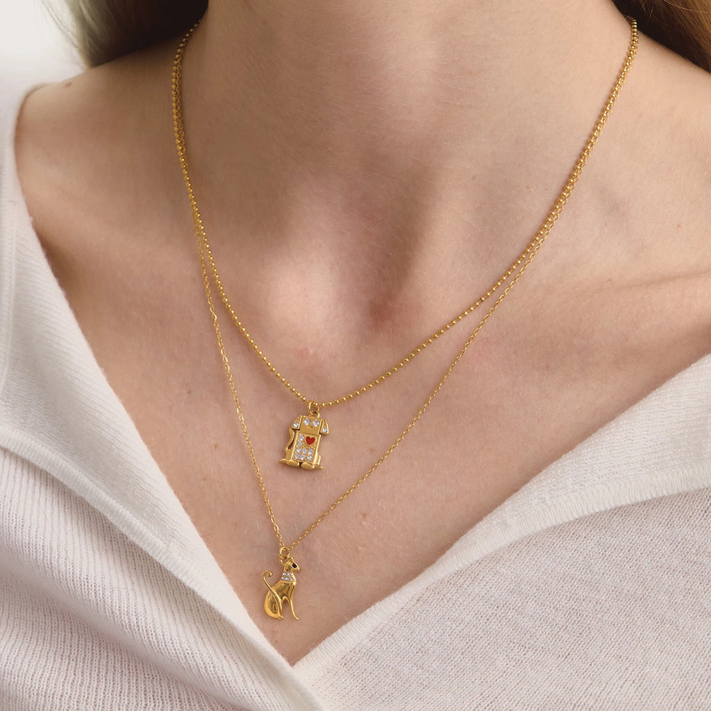 Pet Hug Pendant Necklace — Stainless Steel · PS338