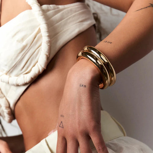 Chunky Bangle Bracelet — Stainless Steel
