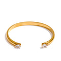 Cubic Zirconia Geometric Bracelet — Gold-Plated Stainless Steel with Cubic Zirconia · PS1592