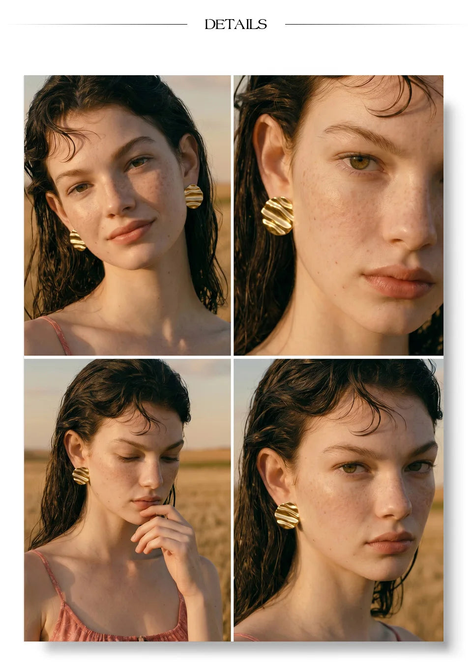 Geometric earrings in gold-plated stainless steel.