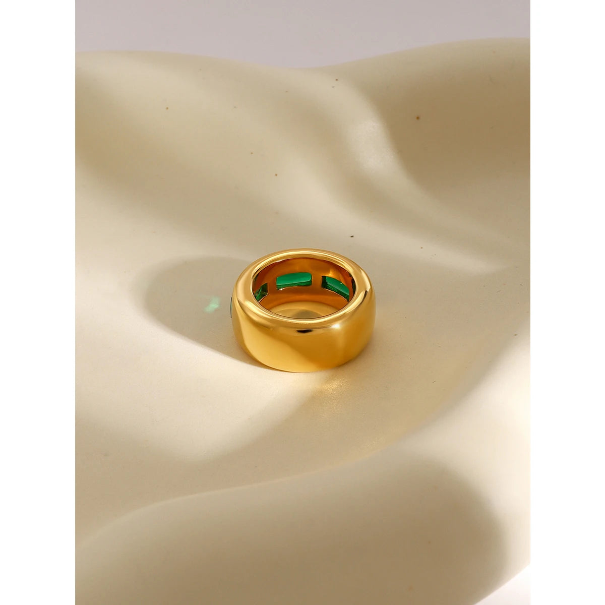 CZ Square Ring — Stainless Steel · PS287