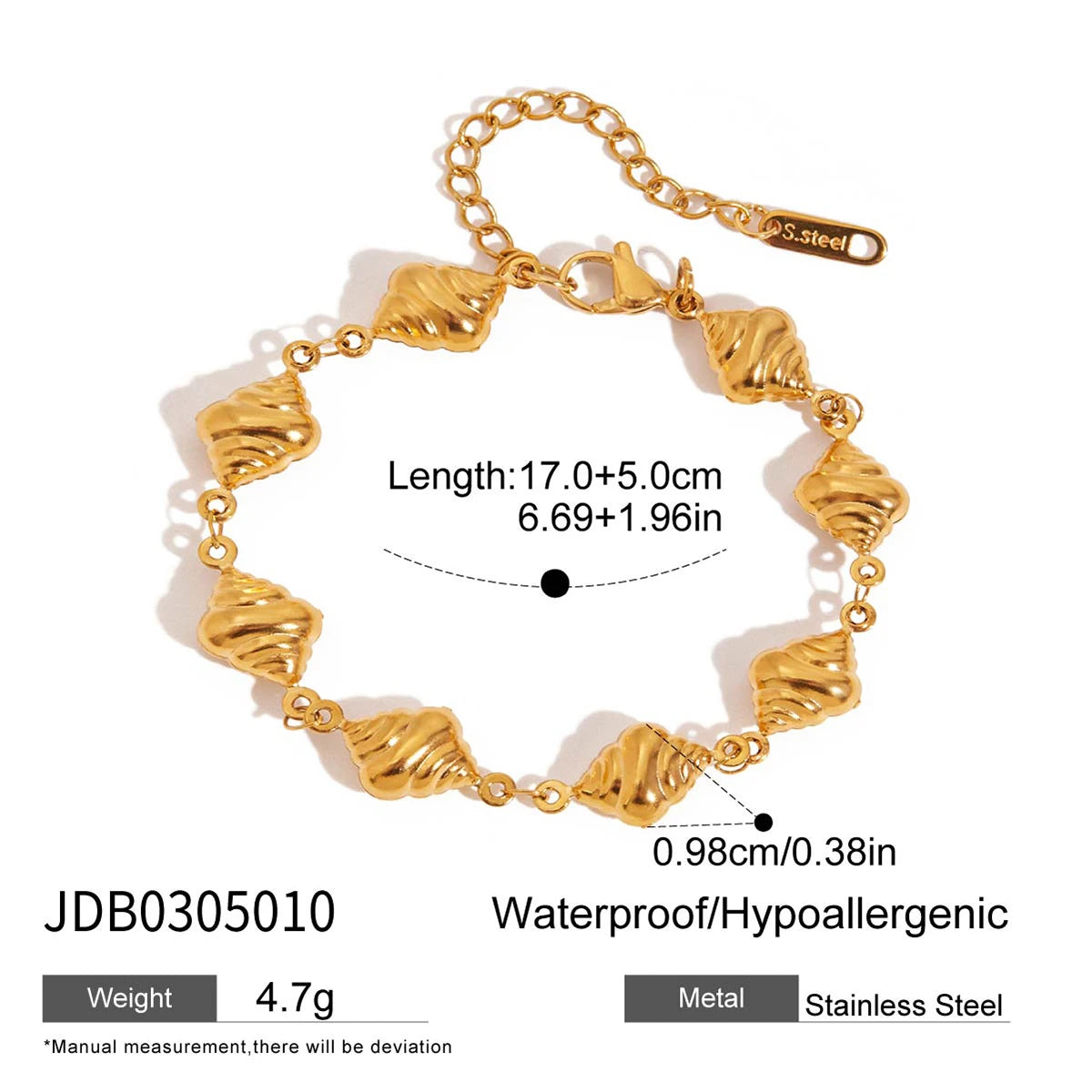 Leaf Chain Bracelet — Stainless Steel · PS039