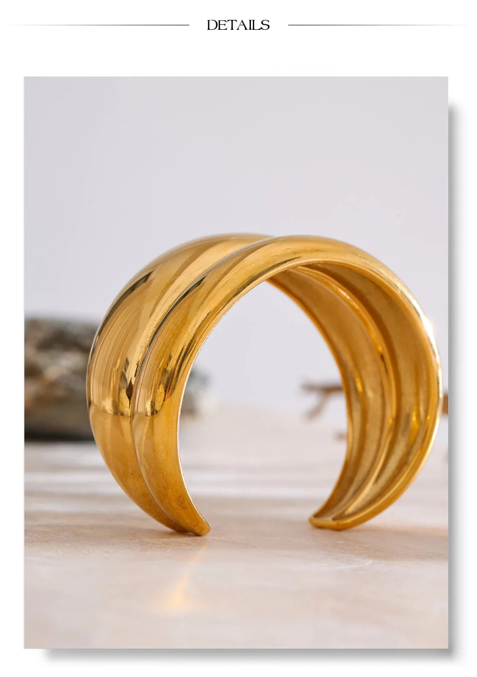 Geometric Layered Bracelet — 18K Gold-Plated Stainless Steel · PS2054