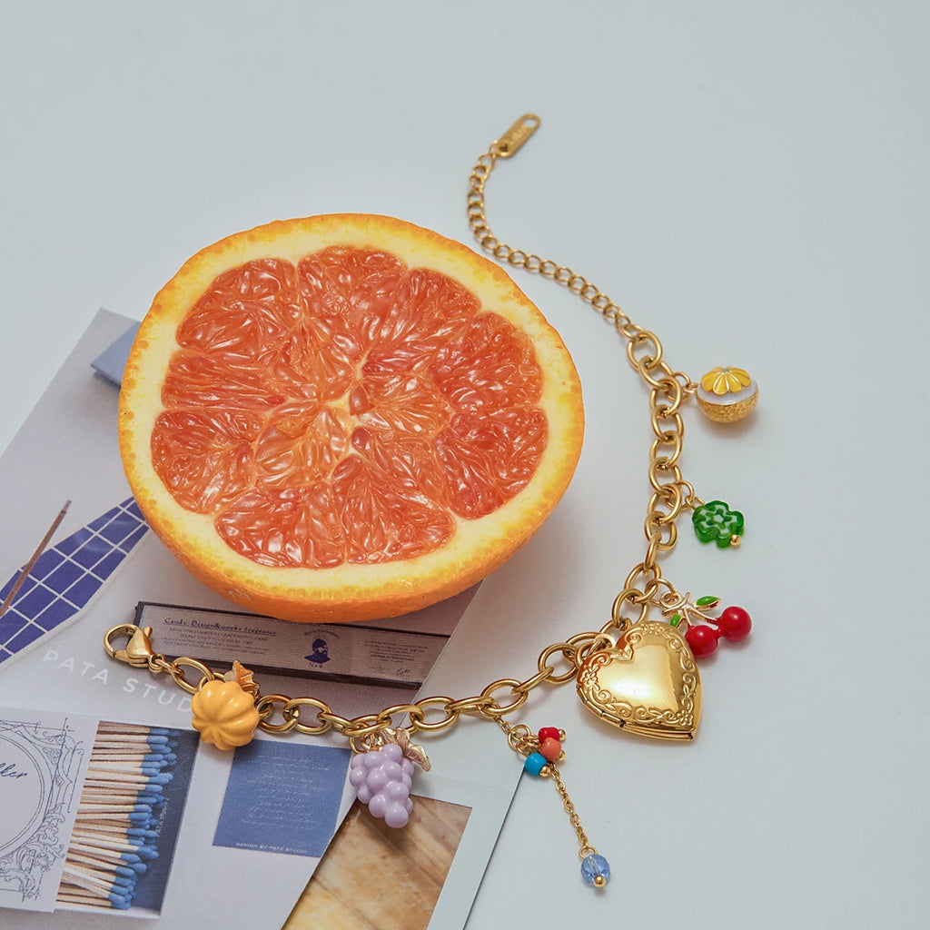 Heart Locket Charm Bracelet — Stainless Steel · PS020