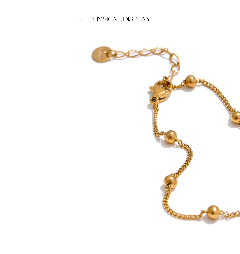 Cubic Zirconia Chain Bracelet — Gold-Plated Stainless Steel with Cubic Zirconia · PS2107