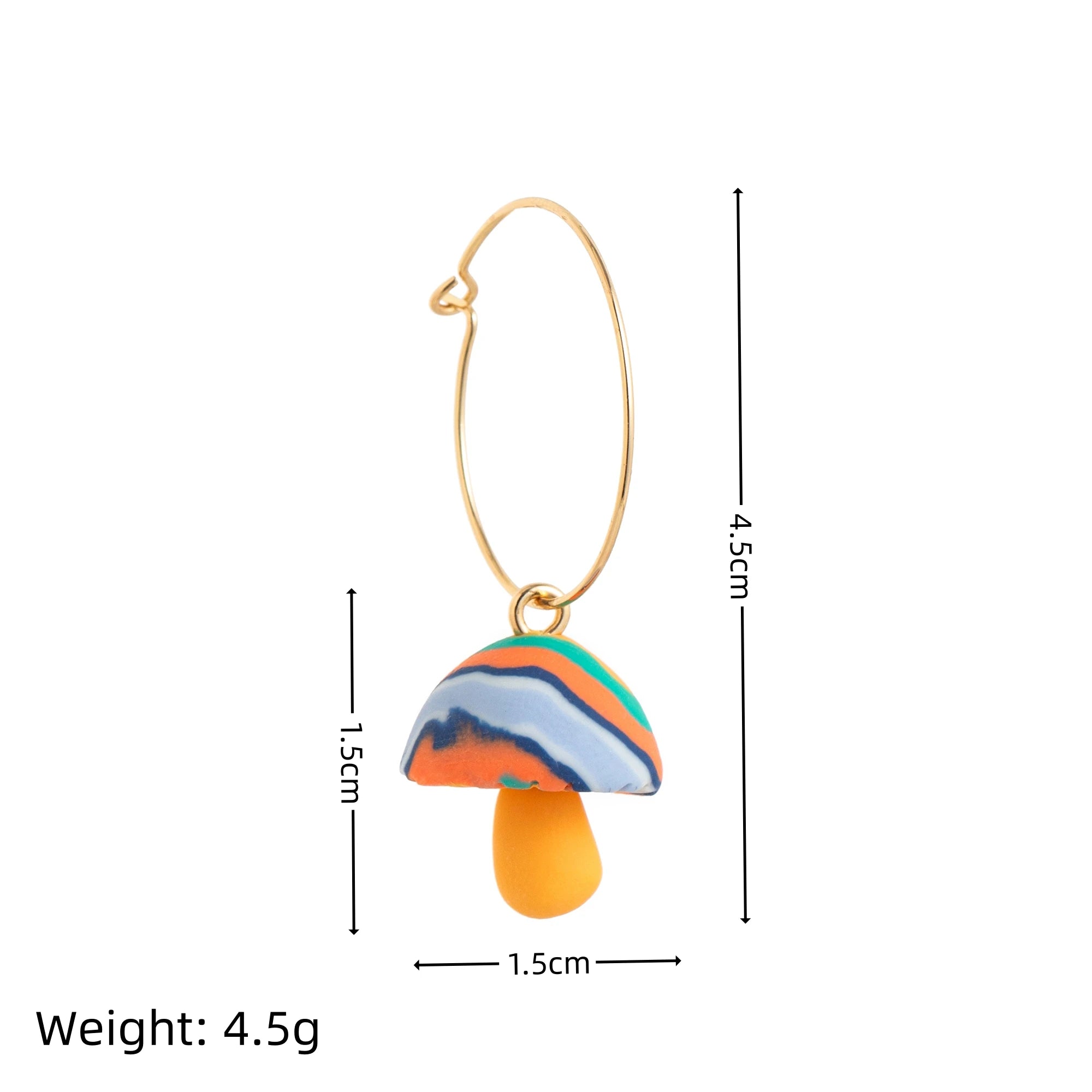 Niche Cute Retro Three Dimensional Drip Oil Copper Dopamine Mushroom Earrings Gold Plated Color Preserving