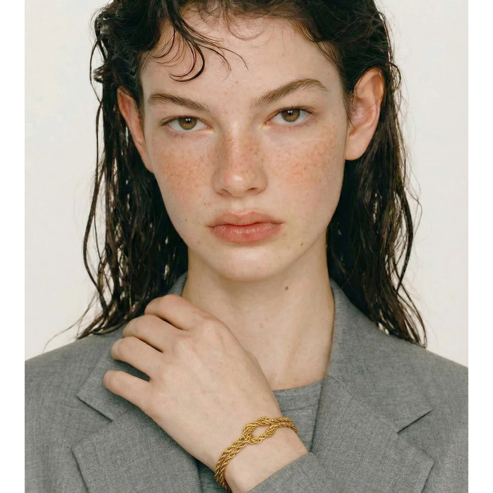 Geometric Chain Bracelet — Gold-Plated Stainless Steel · PS1027
