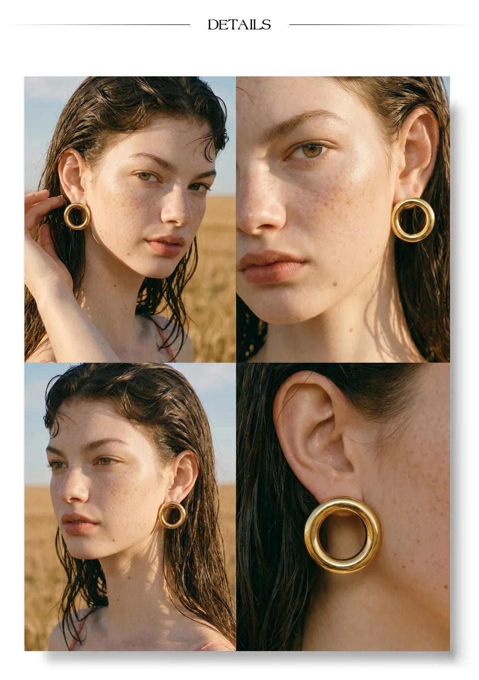 Geometric earrings in gold-plated stainless steel.