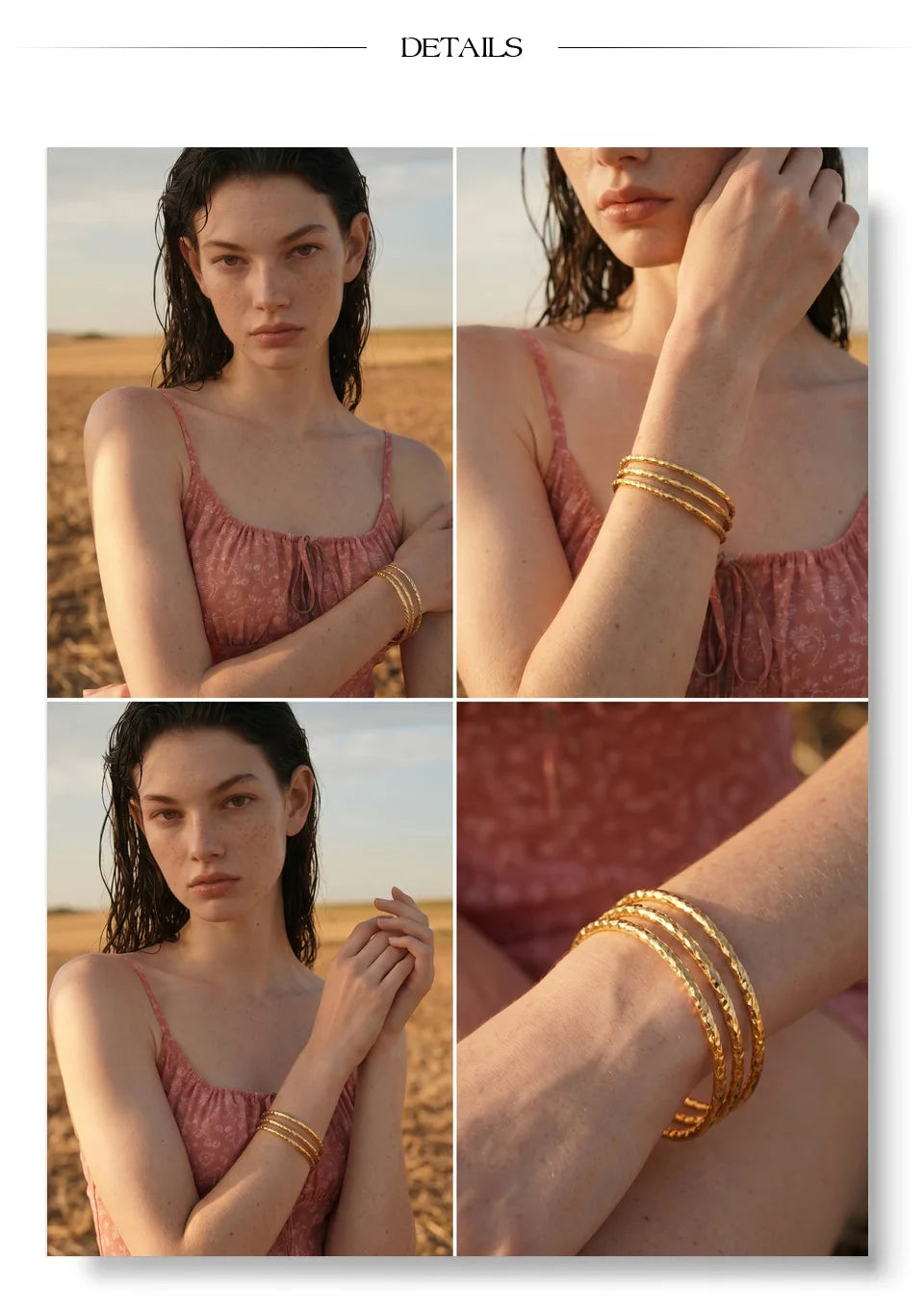 Geometric Layered Bracelet — Gold-Plated Stainless Steel · PS1635