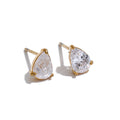 Cubic Zirconia Geometric Earrings — Gold-Plated Stainless Steel with Cubic Zirconia · PS2019