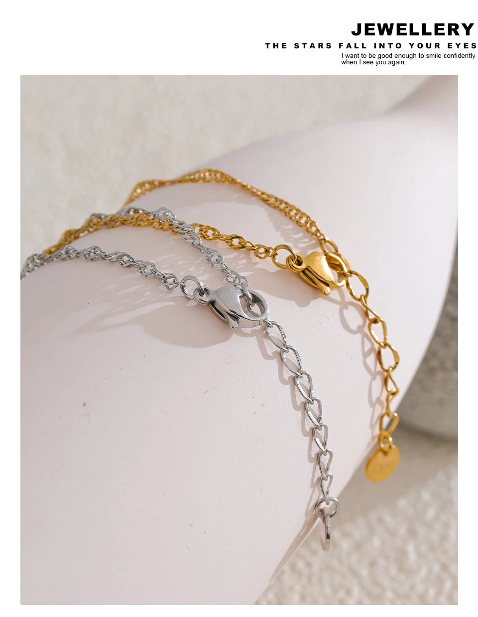 Geometric Chain Bracelet — Gold-Plated Stainless Steel · PS2065