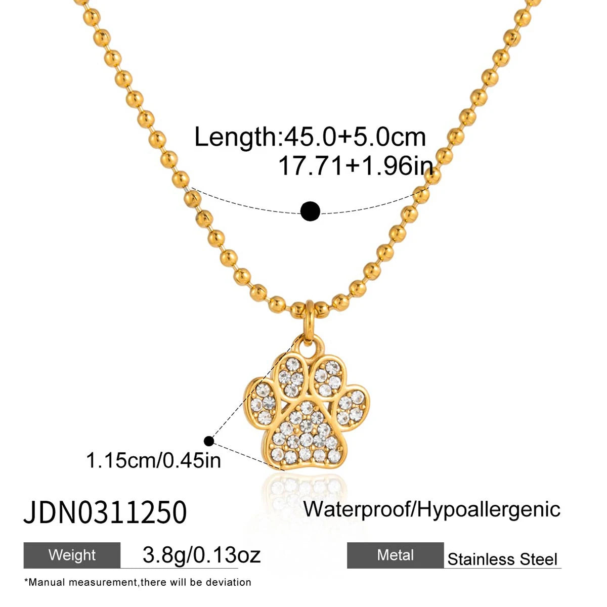 Pet Hug Pendant Necklace — Stainless Steel · PS338