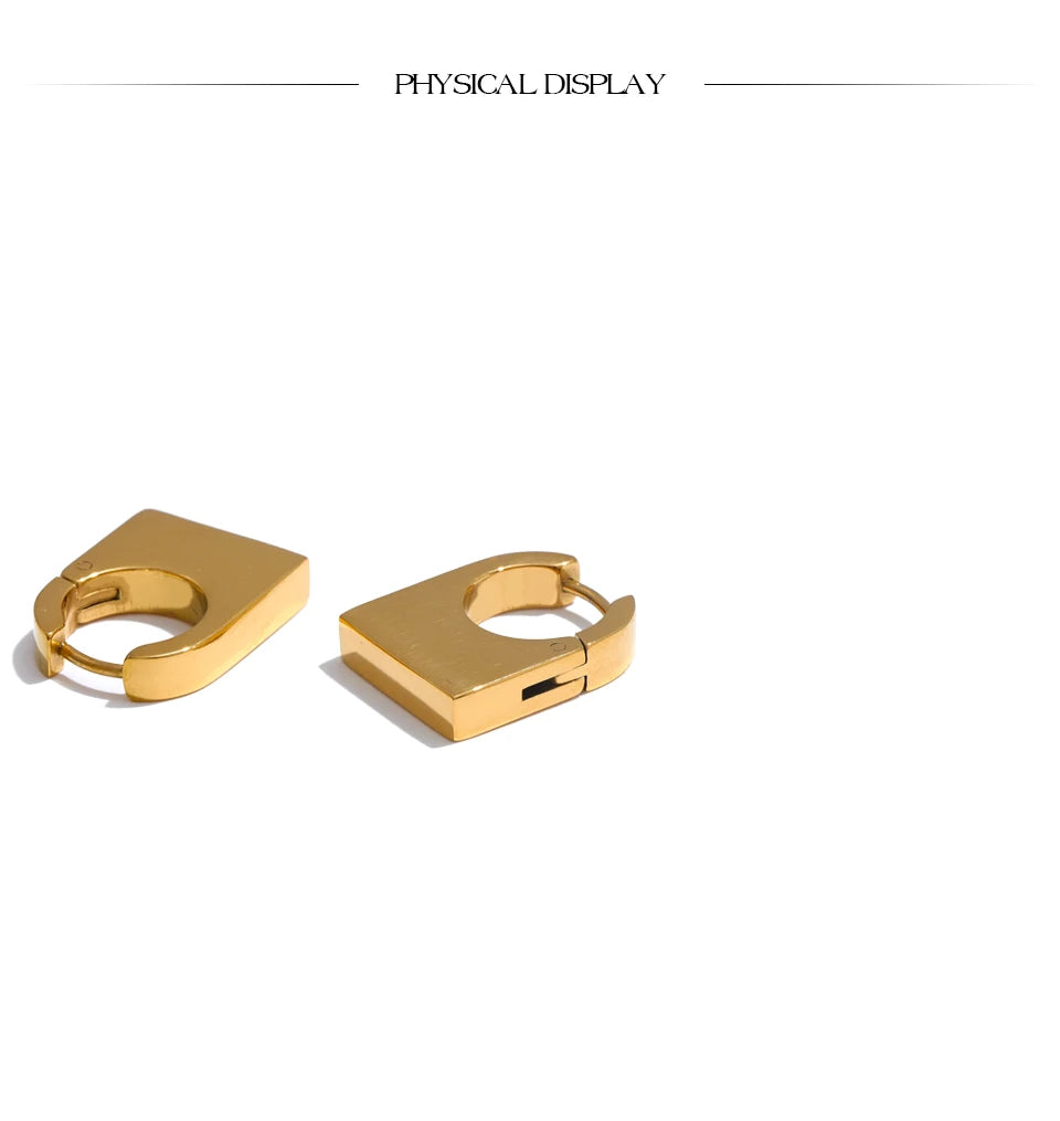 Geometric earrings in gold-plated stainless steel.