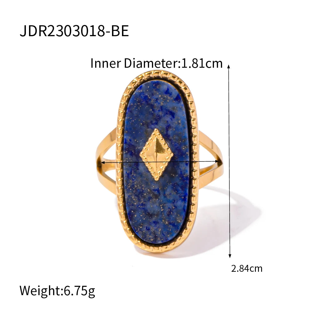 Lapis Sun Pendant Necklace — Stainless Steel · PS322