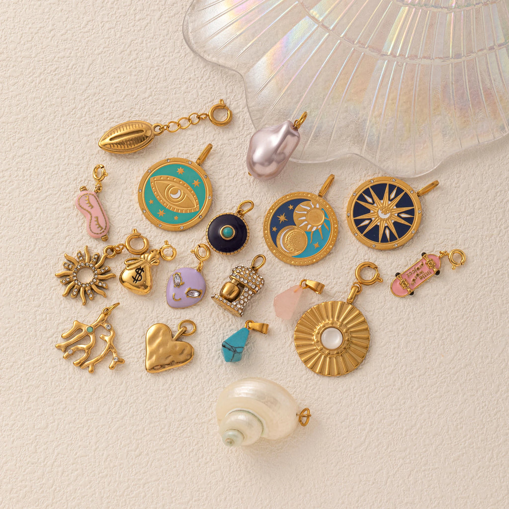 【DIY Pendant】18K Gold Plated Stainless Steel Charm Pendant - PS027