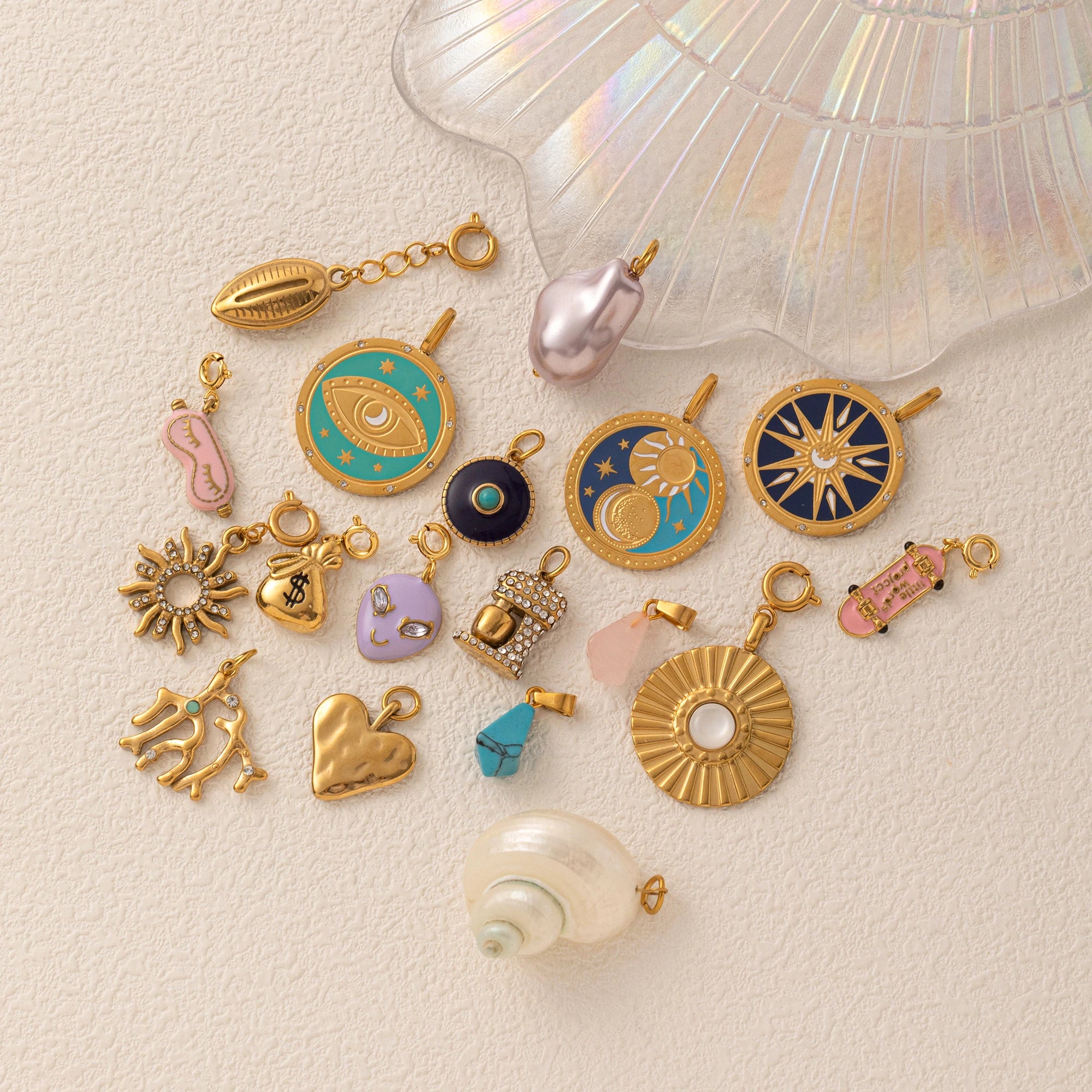 【DIY Pendant】18K Gold Plated Stainless Steel Charm Pendant - PS027
