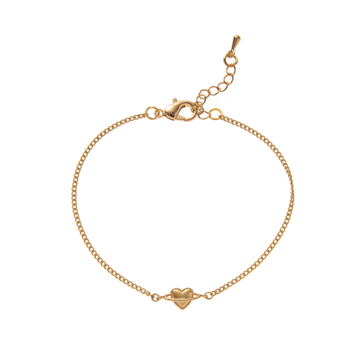 Valentine's Day fashionable heart-shaped high-end zircon-encrusted gold-plated adjustable bracelet
