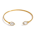 Crystal Geometric Bracelet — Gold-Plated Stainless Steel with Crystal · PS1121