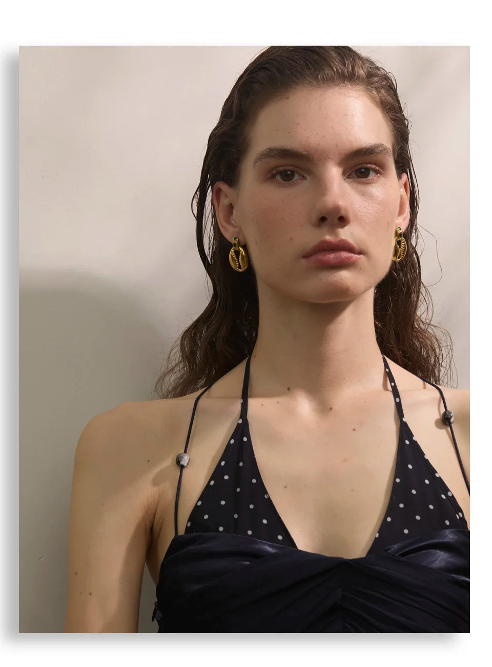 Blue Pearl Acrylic Earrings — Gold-Plated Stainless Steel with Pearl and Acrylic · PS2013