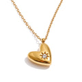 Cubic zirconia heart necklace in gold-plated stainless steel with cubic zirconia.