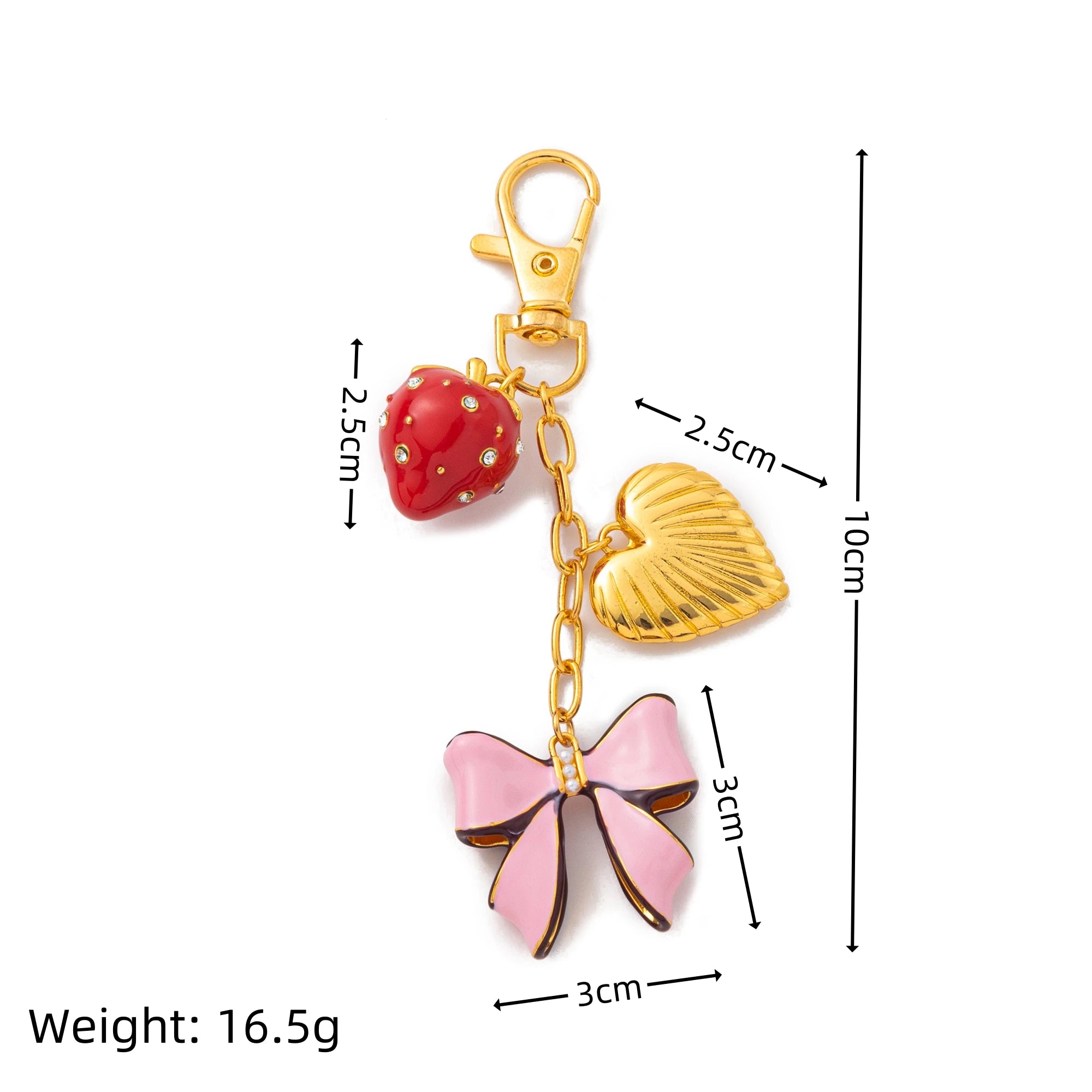 DIY Fashion Trendy Keychain Bag Pendant Free Matching Accessories Gold Plated Color Preserved Women's Gift