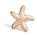 Resin acrylic star ring in 18K gold-plated stainless steel with resin and acrylic.
