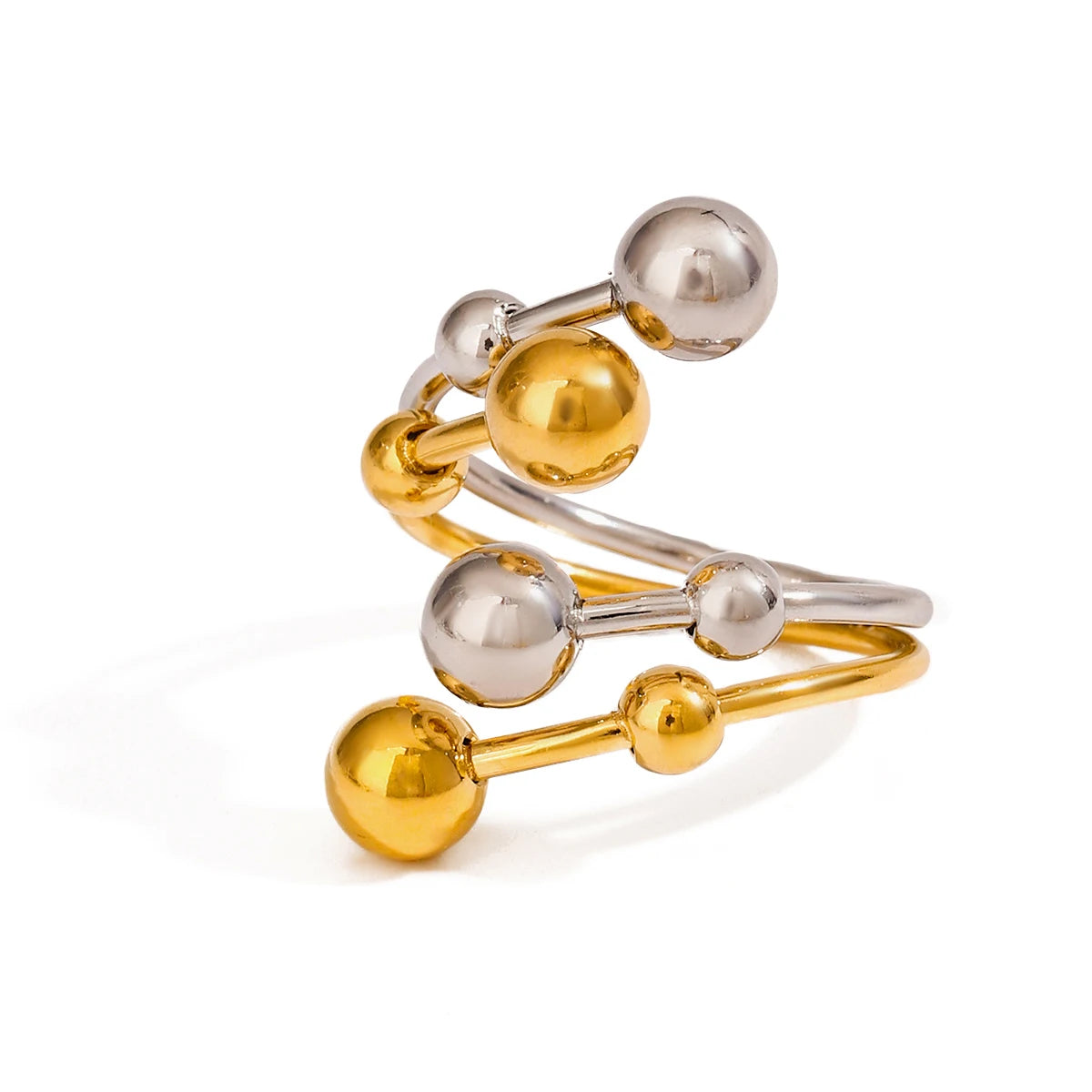 Mixed Ball Bead Ring — Stainless Steel · PS326