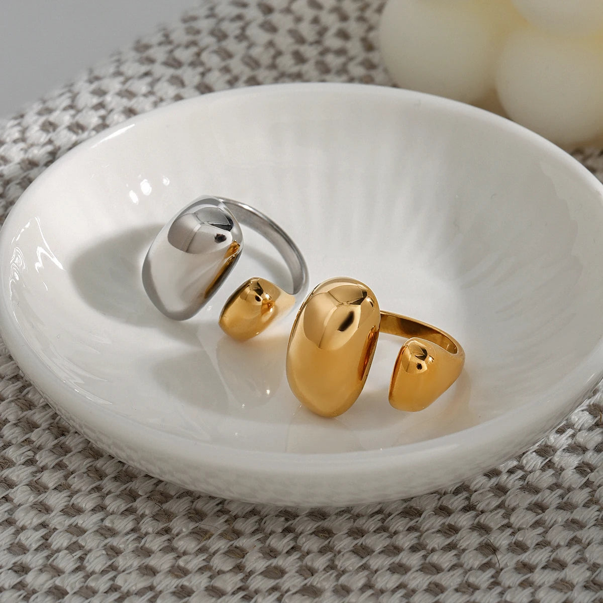 Two-Tone Dome Ring — Stainless Steel · PS268