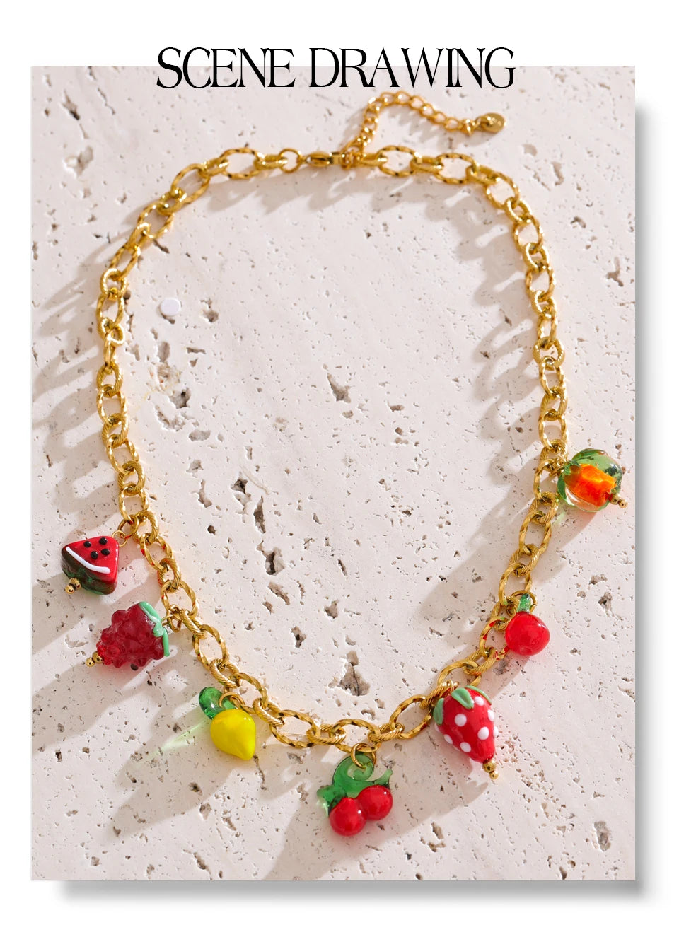 Geometric necklace in gold-plated stainless steel.