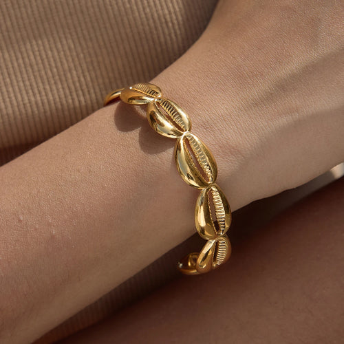 Crystal Leaf Chain Bracelet — Stainless Steel