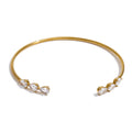 Cubic Zirconia Geometric Bracelet — Gold-Plated Stainless Steel with Cubic Zirconia · PS1316