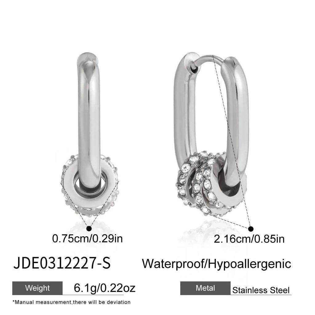 U-Shaped CZ Ear Cuff — Stainless Steel · PS372