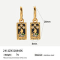 New Tarot Cards Chunky Hoop Earrings for Women Stainless Steel Original Tarot Queen Lover Magician Moon Drop Earrings Jewelry