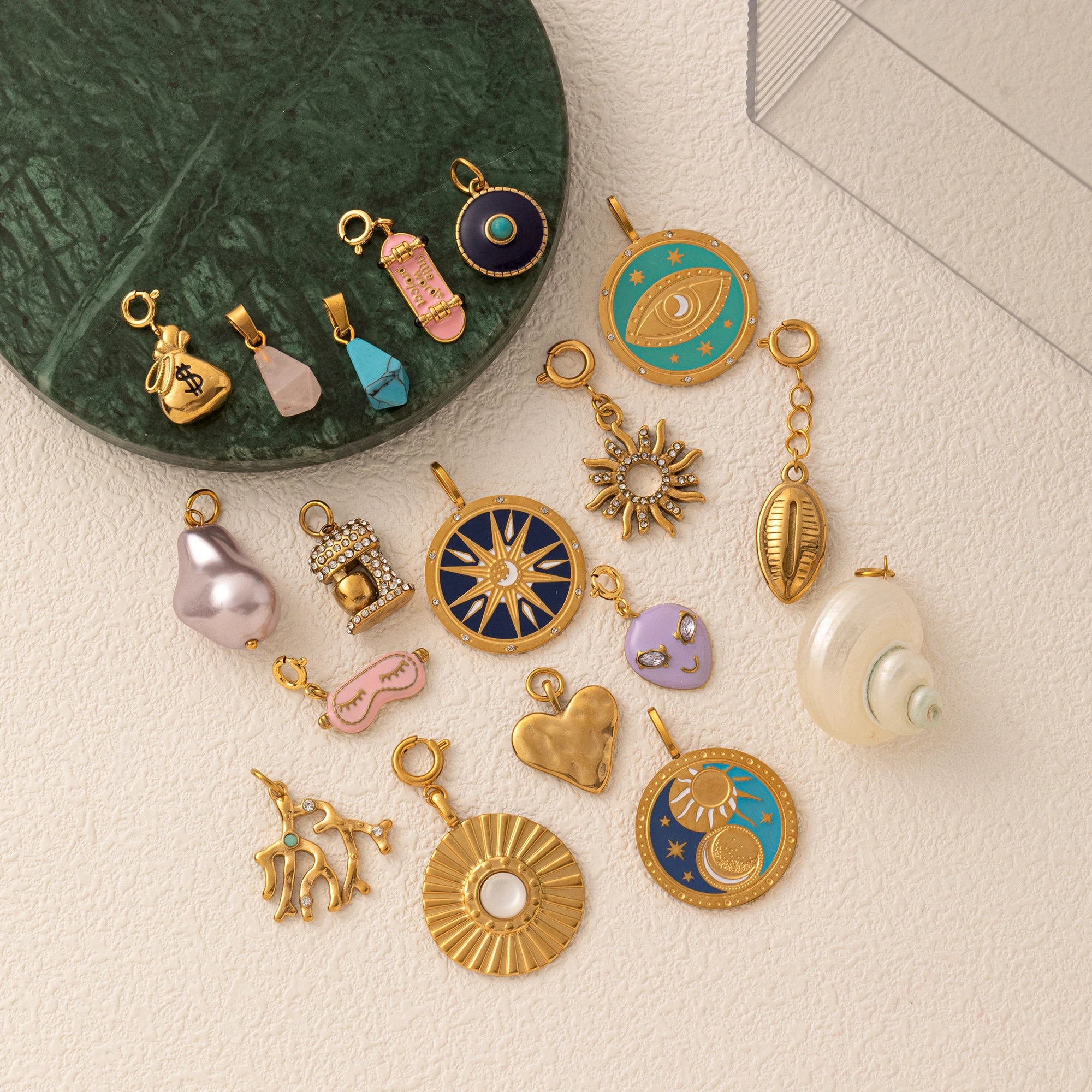 【DIY Pendant】18K Gold Plated Stainless Steel Charm Pendant - PS027