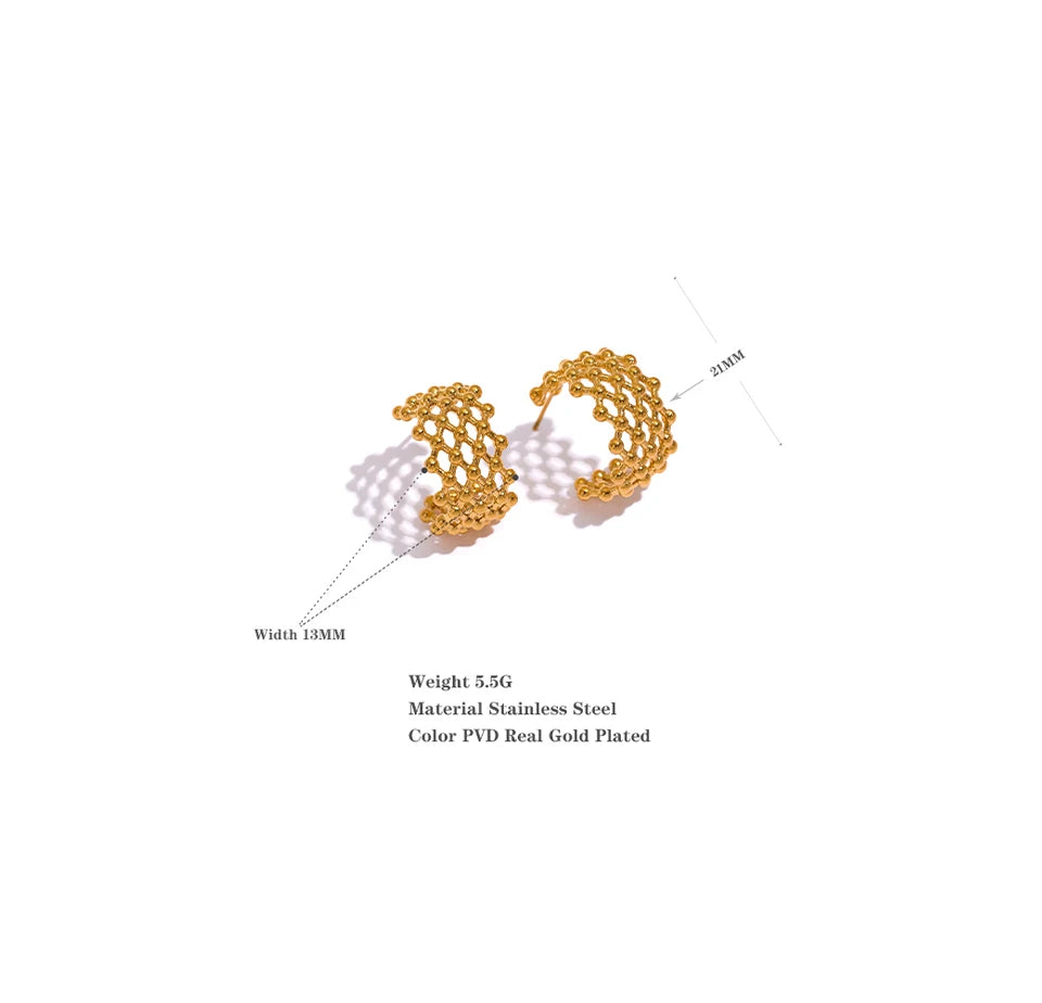 Geometric Earrings — Gold-Plated Stainless Steel · PS1597