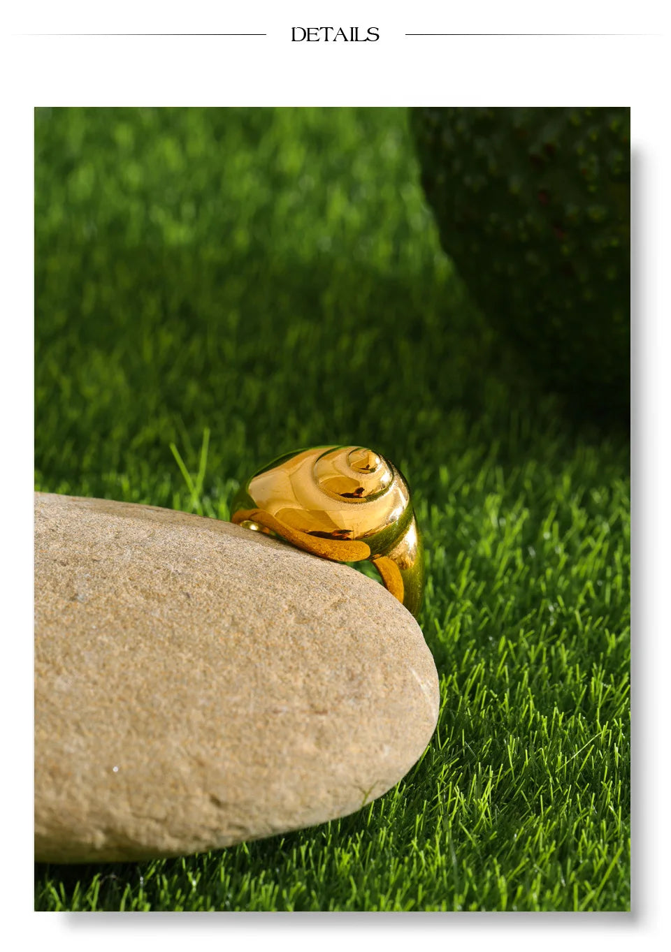 Geometric ring in 18K gold-plated stainless steel.